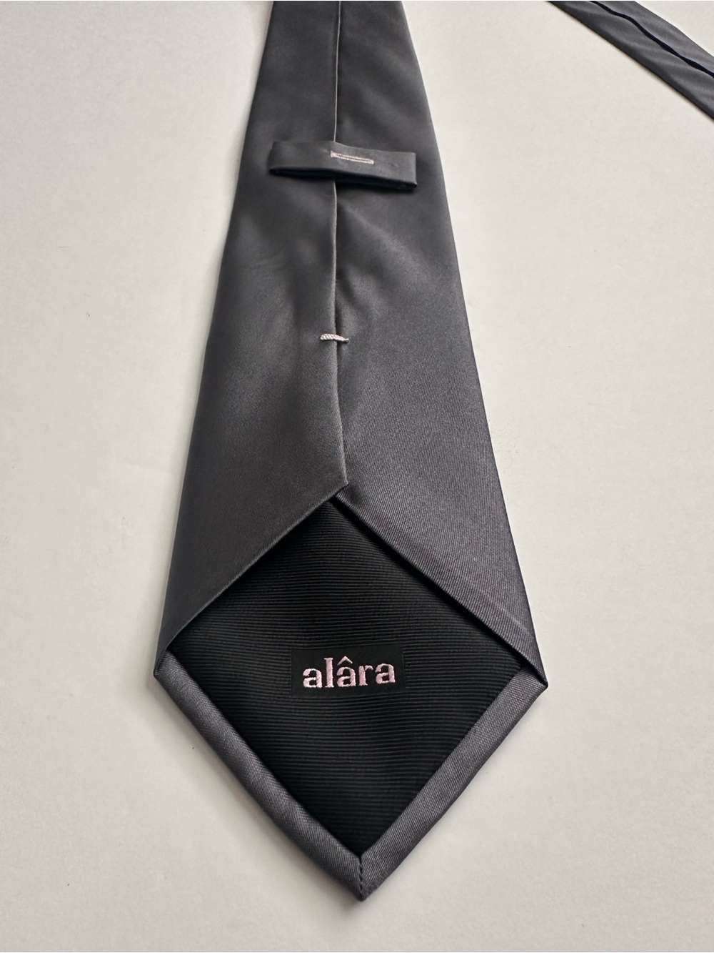 Alara Classic Charcoal Grey Tie for Men 100% Silk